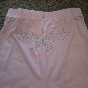 Pink Shorts with Butterfly Embellishment